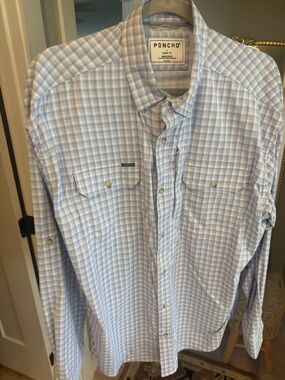 PONCHO Light Blue Plaid Button-Down Shirt